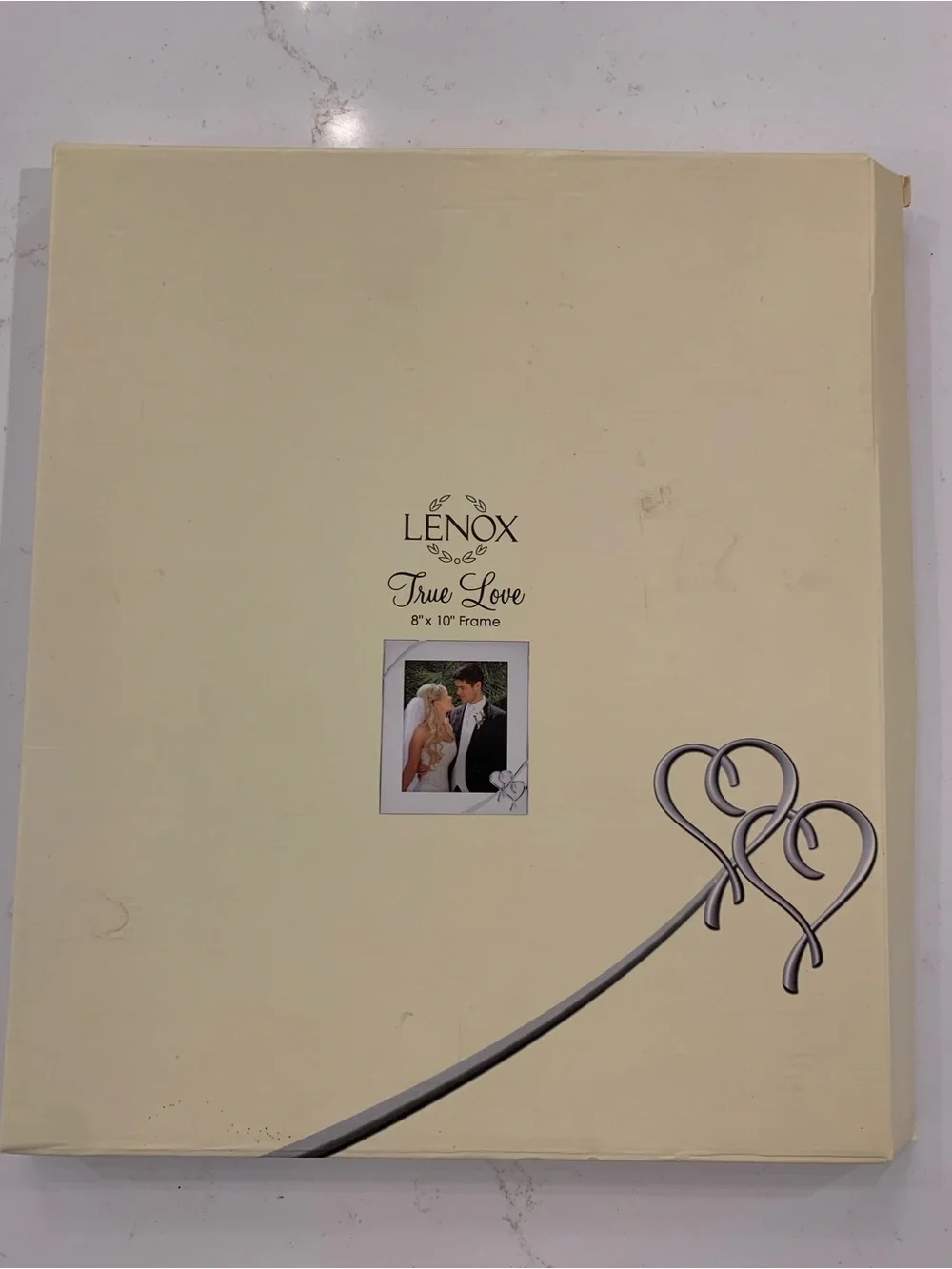 Lenox Picture Frame True Love Silver Double Heart Holds 8”x 10” Photo NEW (read
